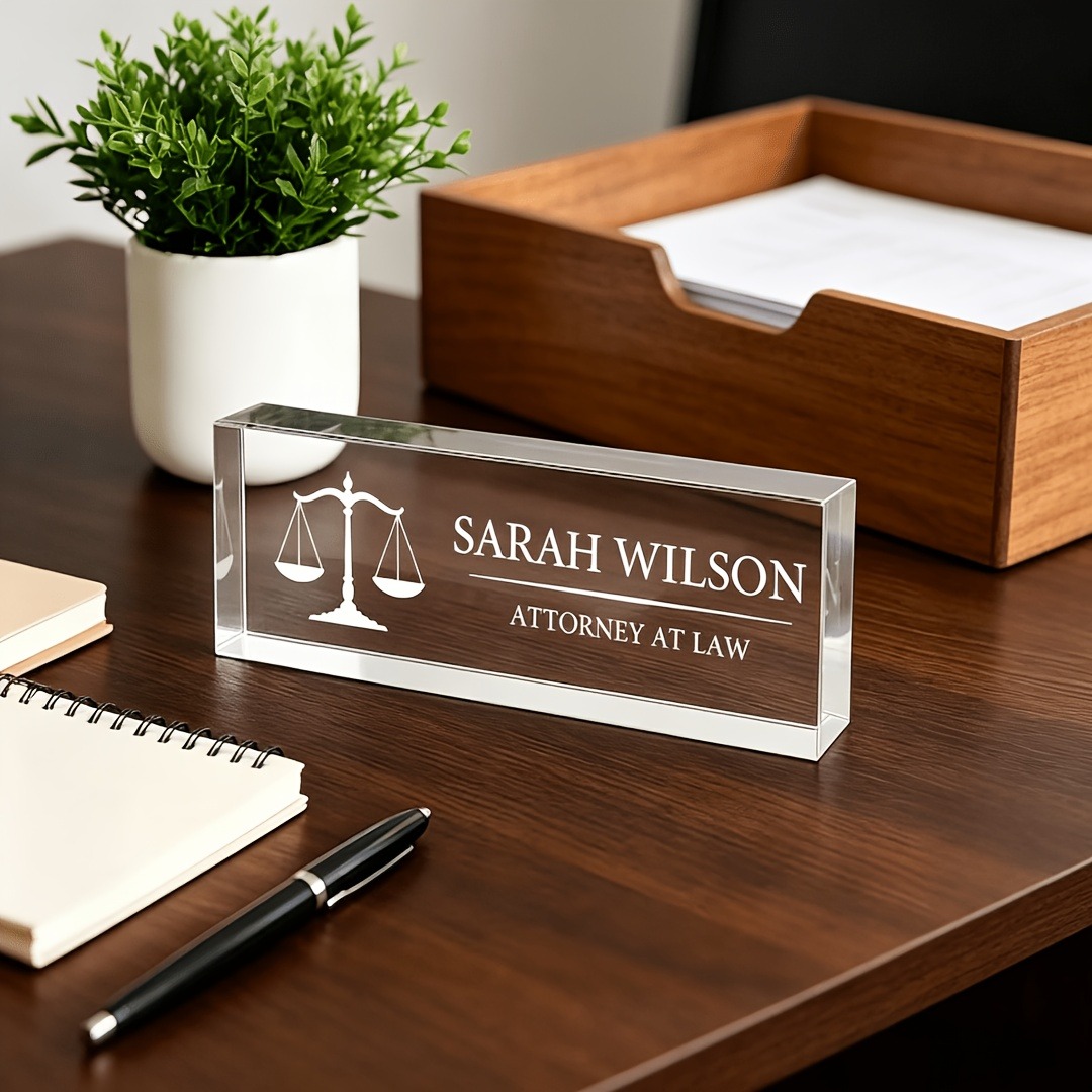 Desk Name Plate - 맞춤형 변호사 및 판사 아크릴 책상