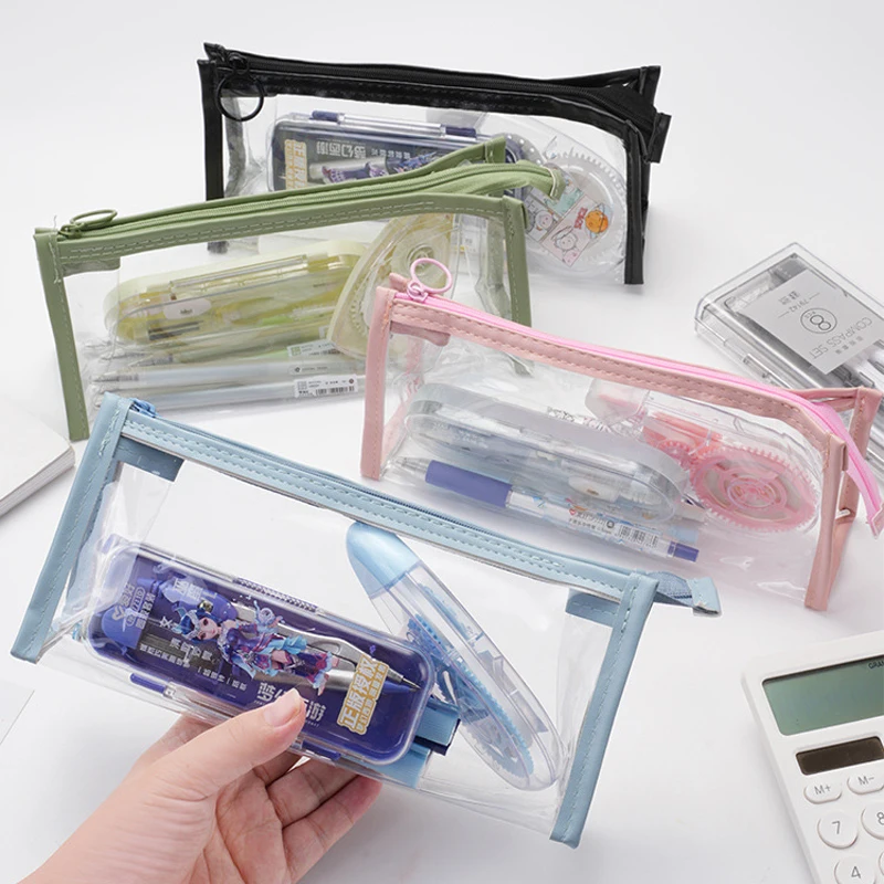 Office Supply Office Stationery Items - 여아용 투명 연필 케이스, 대용량 펜