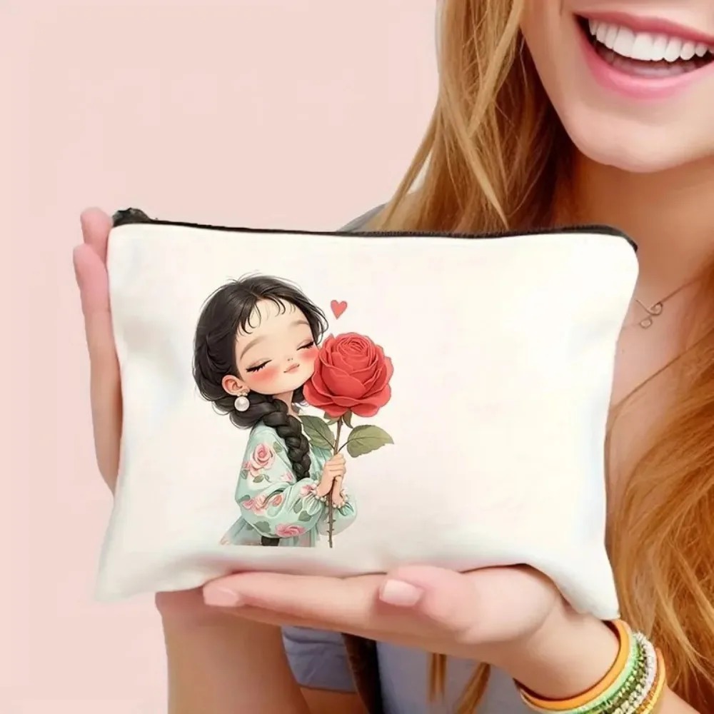 빈티지 시크 메이크업 가방 지퍼 클로저 대용량 소녀 화 - Pencil Case Large 리뷰 및 가격