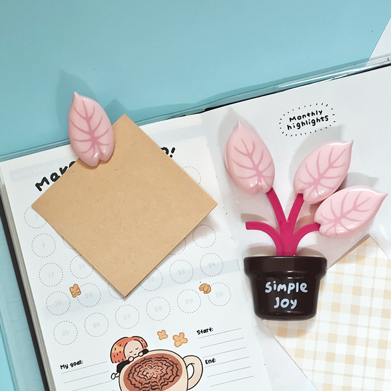 귀여운 화분 모양 책상 클립 2세트 냉장고 자석 4잎  - Paperclip Magnetic Set 리뷰 및 가격