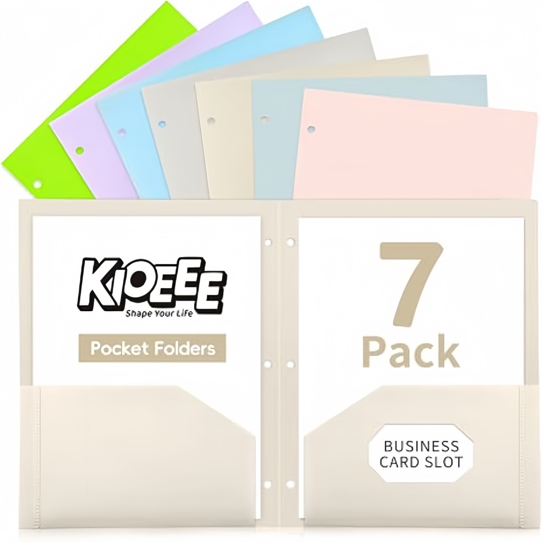포켓이 있는 7팩 플라스틱 폴더, 3링 바인더, 3홀  - Paper Punch 3 Hole 리뷰 및 가격